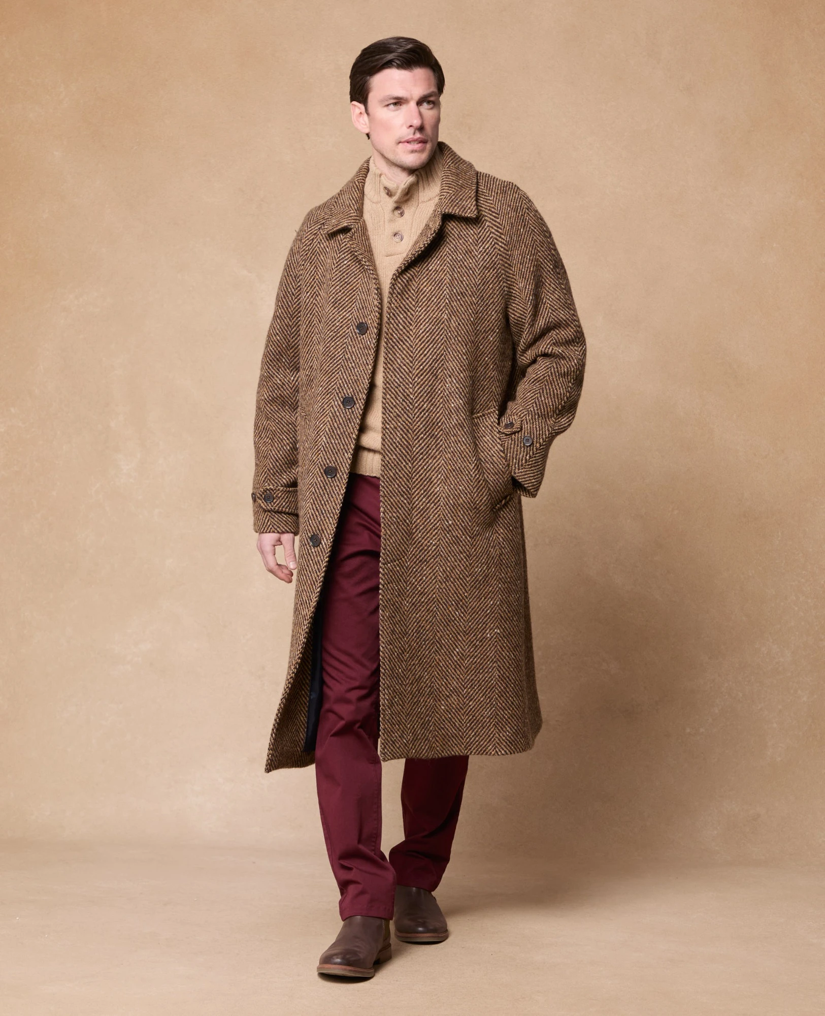 Corrib donegal tweed overcoat